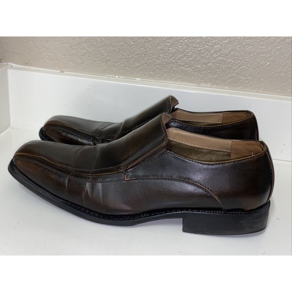 J.Ferrar JF Oxford Loafer Slip On Men's Dress Shoes Brown Leather Sz 11 014-2901 - Picture 1 of 10